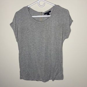 Gray shirt with zipper back